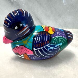 NWT Handmade Art Duck Multicolor Decor Figurine